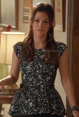 Zoe's blue spotty glitter peplum top on Hart of Dixie