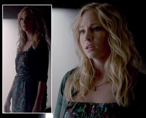 Carolines floral dress on The Vampire Diaries