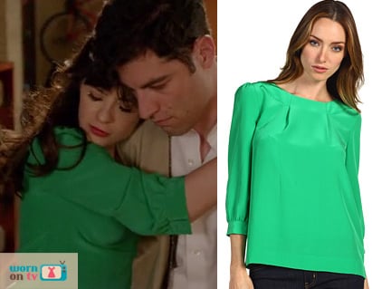 Jess Day's green blouse on New Girl