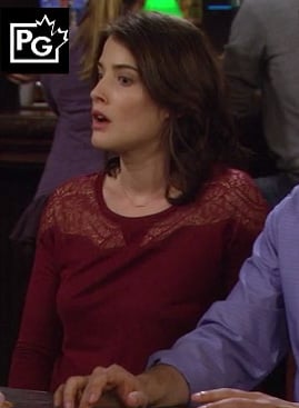 Robin's red lace top on How I Met Your Mother