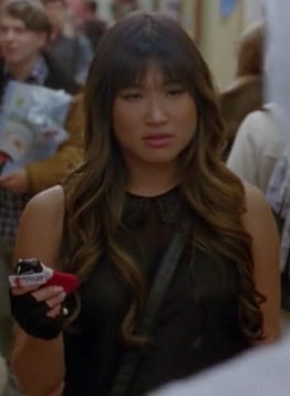 Tina's sheer black top with collar on Glee