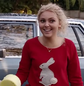 Carrie's red bunny sweater on The Carrie Diaries