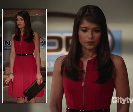 Padma's red zip front dress on Revenge