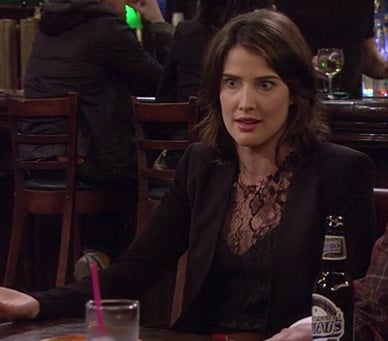 Robin's black lace top on How I Met Your Mother