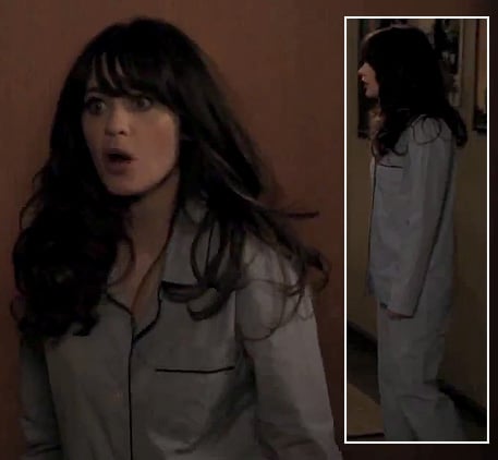 Jess's light blue pajamas on New Girl