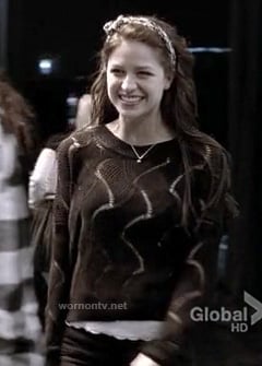 Marley's black swirly knit sweater on Glee