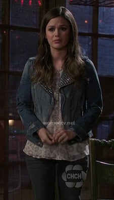 Zoe's denim studded jacket on Hart of Dixie