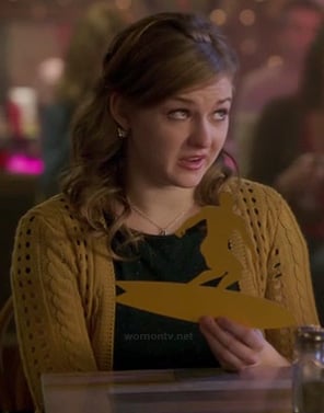 Boo's yellow cable knit cardigan on Bunheads