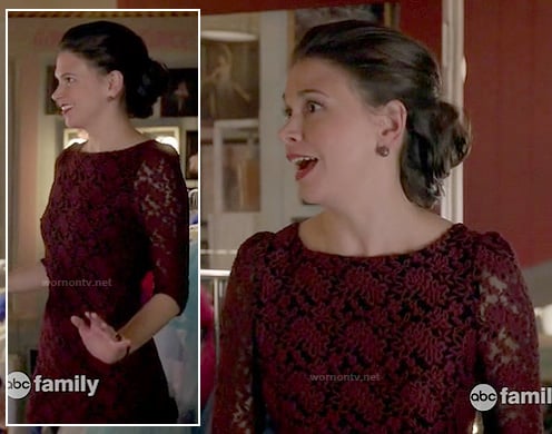 Michelle's burgundy lace dress on Bunheads