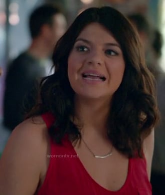 Penny's red tank top with pockets on Happy Endings
