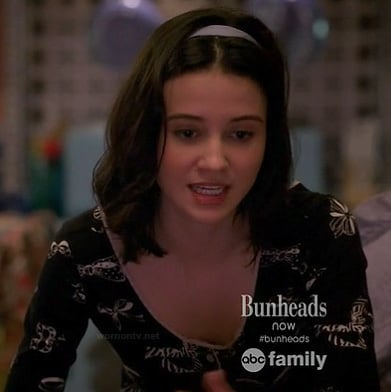 Sasha's black and white bow pajamas on Bunheads