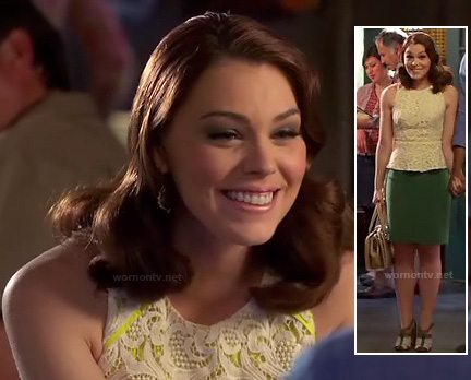 AnnaBeth's neon lace peplum top on Hart of Dixie