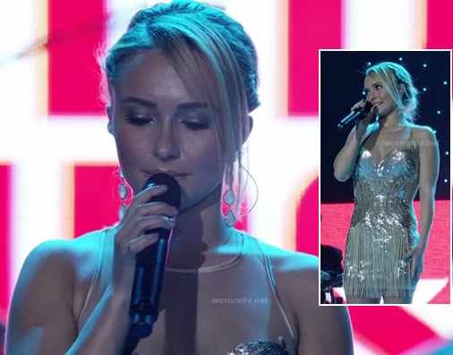 Juliette's gold sequin fringe dress on Nashville
