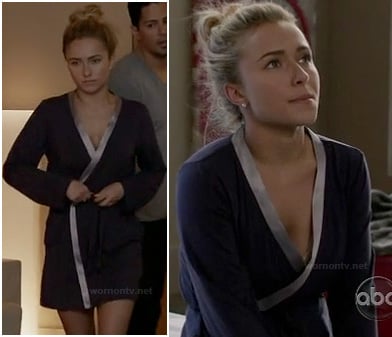 Juliette's satin trim robe on Nashville