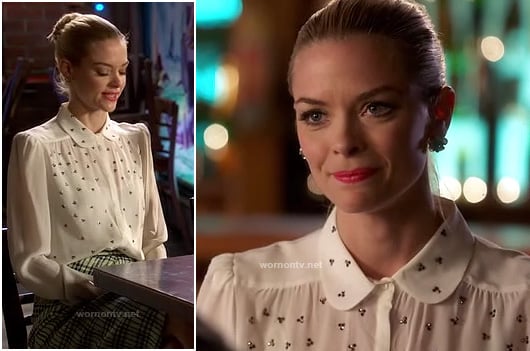 Lemon's white blouse with tiny rhinestones on Hart of Dixie
