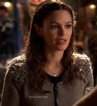 Zoe's grey cardigan with fluffy shoulders on Hart of Dixie
