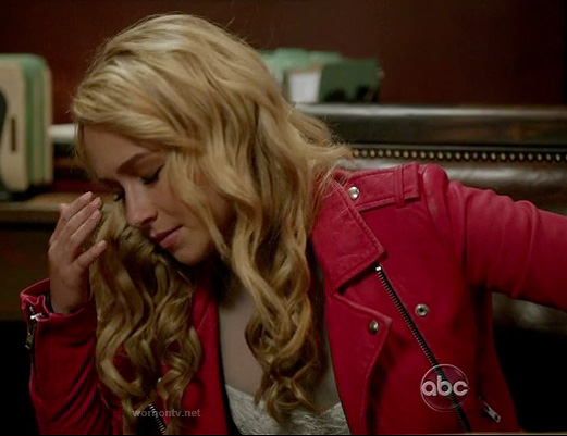 Juliette's red leather jacket on Nashville