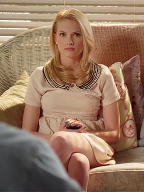 Magnolia's cream dress with beaded peter pan collar on Hart of Dixie