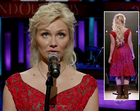 Scarlett's red lace dress on Nashville