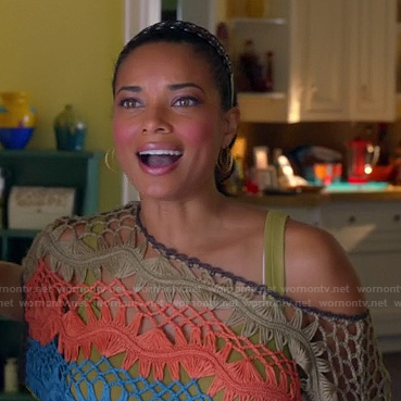 April's striped crochet poncho on Mistresses