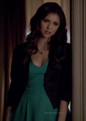 Katherine's teal green dress on The Vampire Diaries