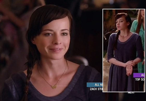 Jenna's blue elbow sleeve dress on Awkward