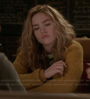 Jo's yellow oversized cardigan on Twisted