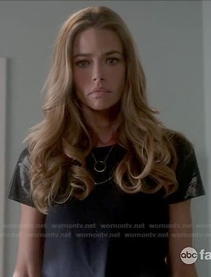 Karen's black leather sleeve tee on Twisted