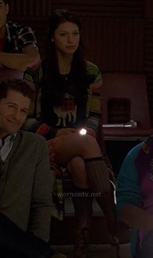 Marley's llama tee and long striped cardigan on Glee