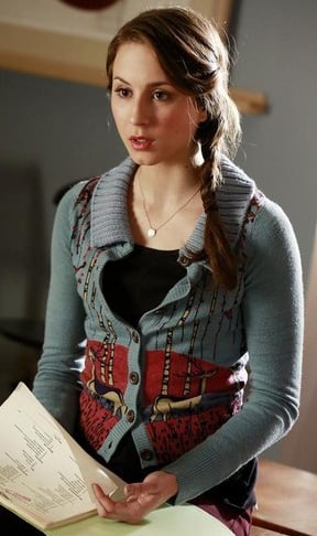 Spencer's blue deer print cardigan on Pretty Little Liars