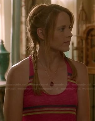 Daphne's pink and yellow striped tank top on Switched at Birth