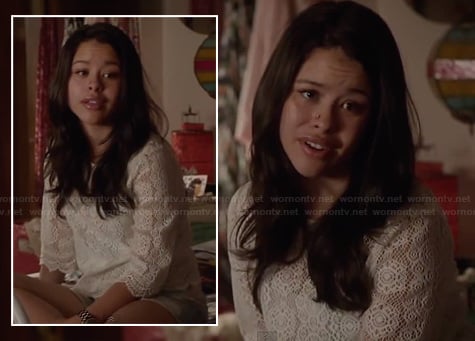 Mariana's crochet lace top on The Fosters