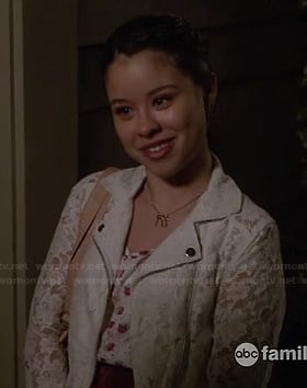 Mariana's white lace moto jacket on The Fosters