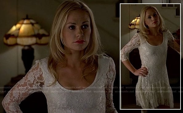Sookie's white lace dress on True Blood