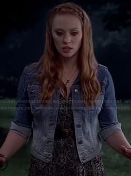 Jessica's black and white maxi dress and ombre denim jacket on True Blood