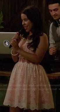 Mariana's white and pink lace dress at the wedding on The Fosters