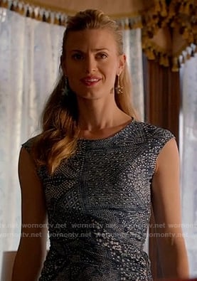 Paige's blue patterned mini dress on Royal Pains