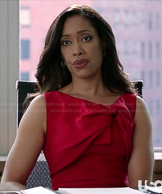 Jessica's red tie neck dress on Suits