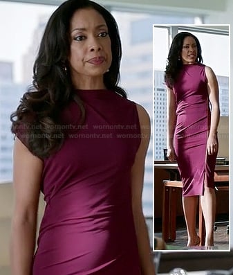Jessica's magenta/purple side zip dress on Suits