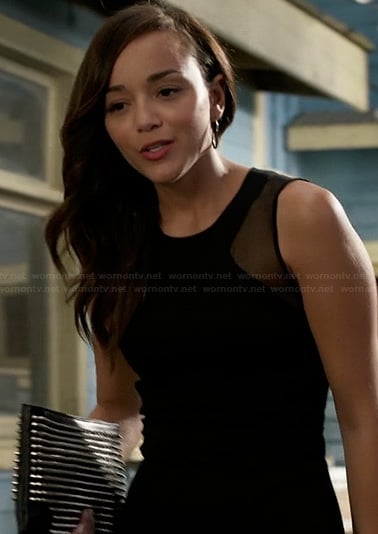 Ashley's black mesh insert dress on Revenge