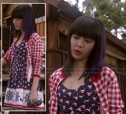 Grace's nautical sailing boat print dress on Camp