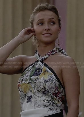 Juliette's floral tie-back halter top on Nashville