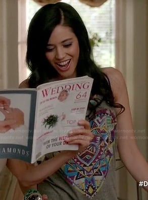 Valentina's grey embellished heart tank top on Devious Maids