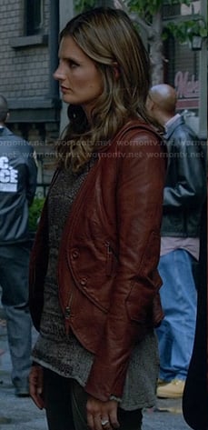 Beckett's tan leather jacket on Castle