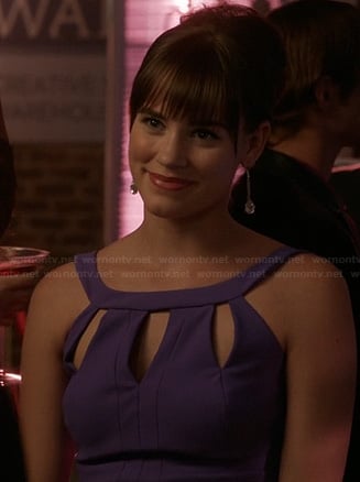 Charlotte's purple cutout detail dress on Revenge