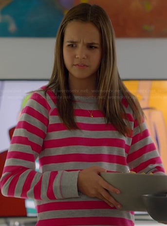 Hillary's pink and grey striped sweatshirt on Trophy Wife