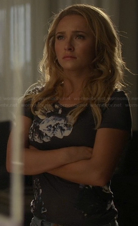 Juliette's grey floral tee on Nashville