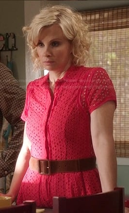 Kristina's red eyelet shirtdress on Parenthood