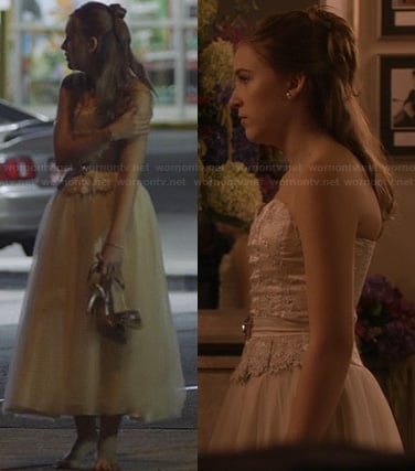 Maddie's cream tea length gown on Nashville