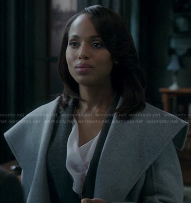 Olivia's grey shawl collar coat on Scandal